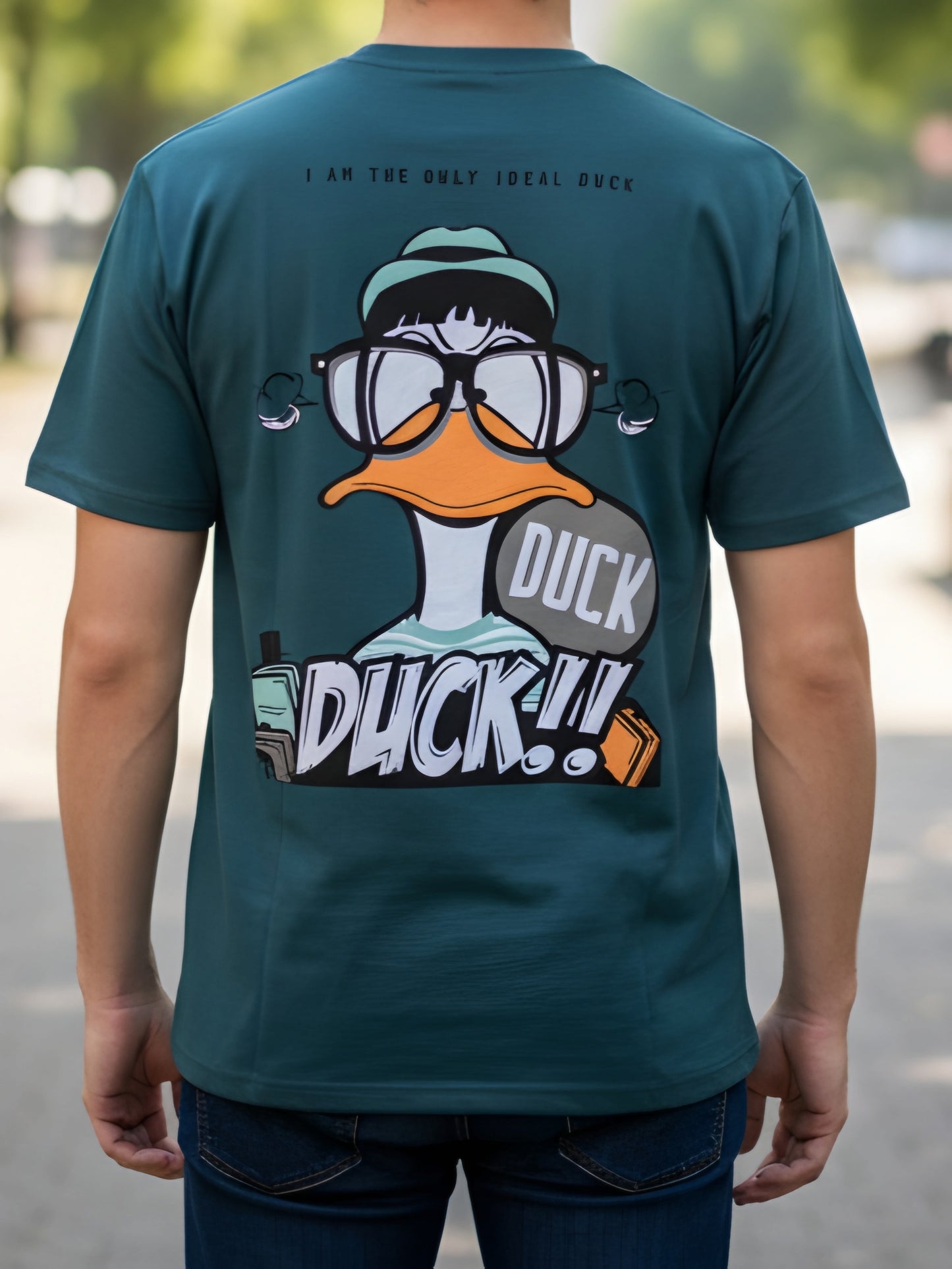 Cool Duck Graphic T-Shirt Green - Retro Cartoon Print Tee