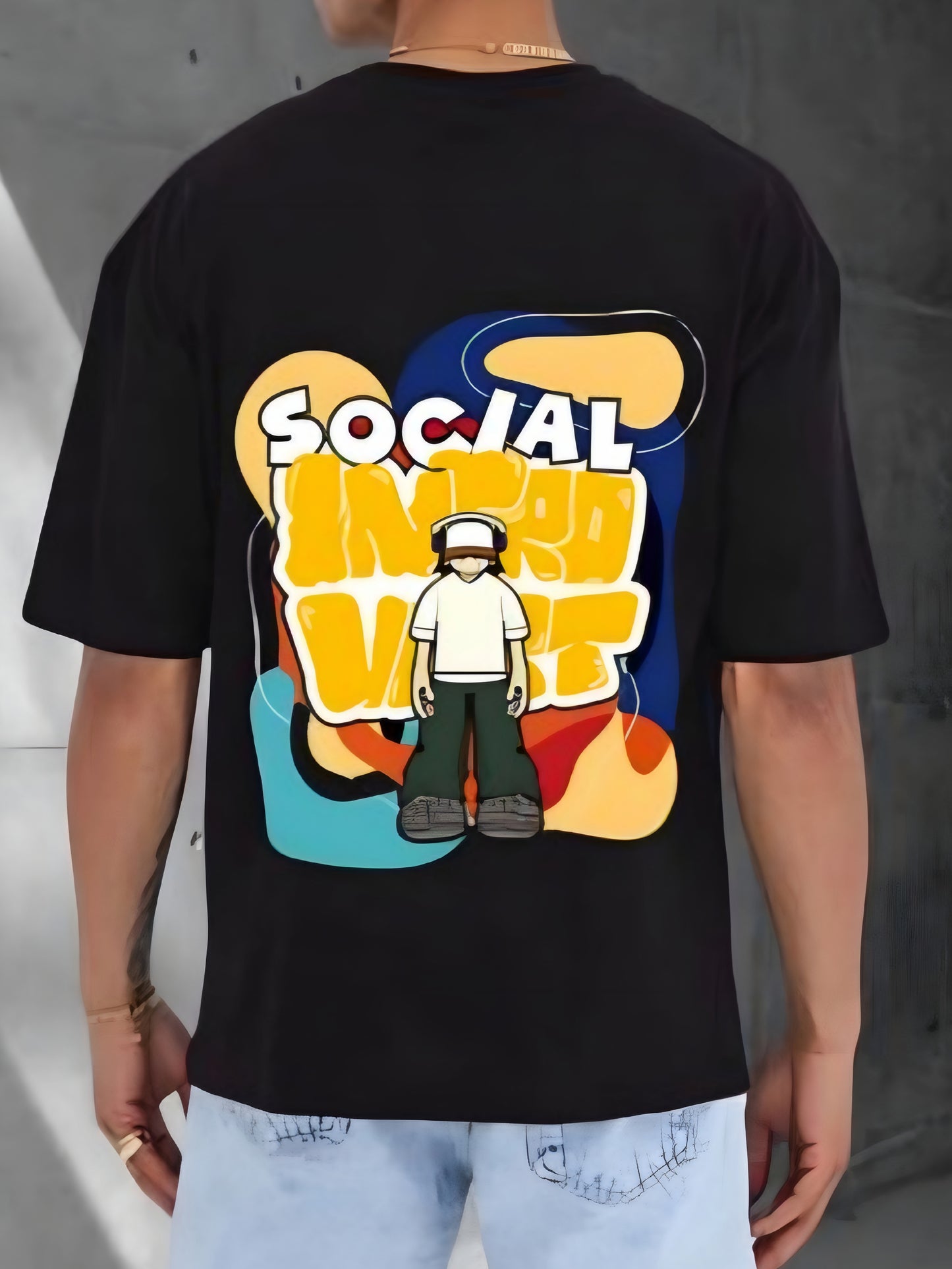Social Bart Graphic T-Shirt Black - Funny Cartoon Print Tee
