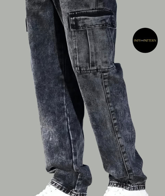 Grey Cargo Baggy Pants - Relaxed Fit Casual Wear
